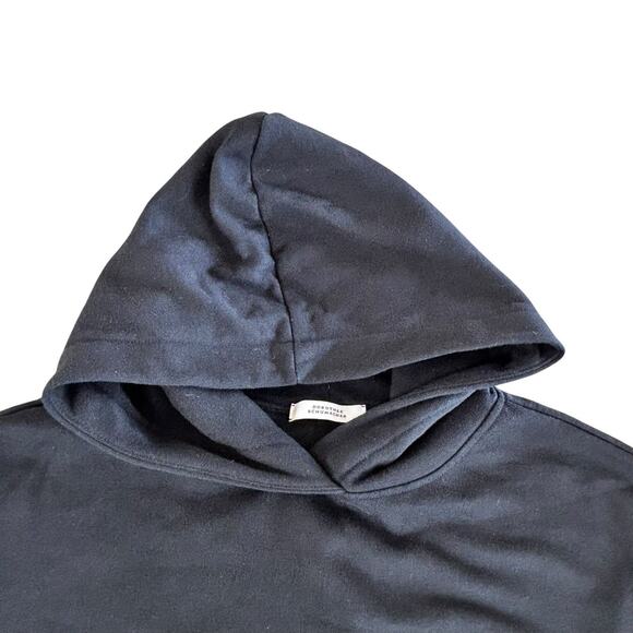Dorothee Schumacher Black Hooded Sweatshirt Faux Leather Balloon Sleeve Size 2 - Picture 3 of 8